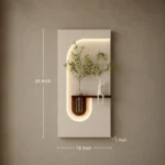 Modern LED Wall Décor Shelf with Plant Vase & Artistic Design Panel - Image 5