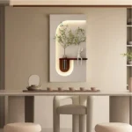 Modern LED Wall Décor Shelf with Plant Vase & Artistic Design Panel - Image 6
