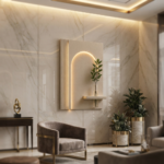 AS arts & handi craft Modern Arch LED Wall Art with Floating Shelf & Glass Vase – Luxury Minimalist Wall Decor - Image 5