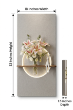 Modern LED Illuminated Floating Wall Mounted Glass Flower Vase with Ambient Halo Light for Living Room, Bedroom, Hallway & Office Home Décor - Image 5