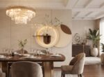 AS arts & handicraft Luxury Round LED Wall Art with Wooden Planter and Decorative Display Shelf - Image 3