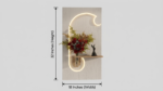 Luxury Crescent LED Wall Decor with Decorative Shelf & Floral Vase for Living Room, Hallway & Entrance - Image 7