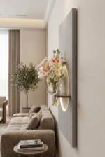 Modern LED Illuminated Floating Wall Mounted Glass Flower Vase with Ambient Halo Light for Living Room, Bedroom, Hallway & Office Home Décor - Image 6