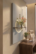 Modern LED Illuminated Floating Wall Mounted Glass Flower Vase with Ambient Halo Light for Living Room, Bedroom, Hallway & Office Home Décor - Image 7