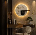Modern LED Wall Decor with Shelf & Vase, Warm White Decorative Wall Light - Image 5