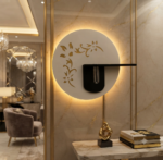 Modern LED Wall Decor with Shelf & Vase, Warm White Decorative Wall Light - Image 2