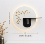 Modern LED Wall Decor with Shelf & Vase, Warm White Decorative Wall Light - Image 3