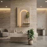 AS arts & handi craft Modern Arch LED Wall Art with Floating Shelf & Glass Vase – Luxury Minimalist Wall Decor - Image 3