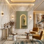 AS arts &  handicraft Luxury Modern LED Arch Wall Decor Panel with Glass Flower Vase & Floating Display Shelf - Image 3