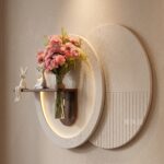 AS arts & handicraft  Luxury Circular LED Wall Art with Floating Shelf & Glass Vase - Image 7