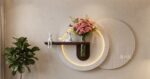 AS arts & handicraft  Luxury Circular LED Wall Art with Floating Shelf & Glass Vase - Image 5