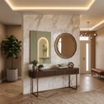 AS arts &  handicraft Luxury Modern LED Arch Wall Decor Panel with Glass Flower Vase & Floating Display Shelf - Image 5