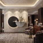 AS arts & handicraft Luxury Circular LED Wall Art with Floating Shelf & Glass Vase – Modern Designer Wall Decor - Image 2