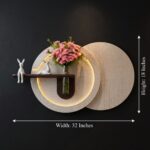 AS arts & handicraft  Luxury Circular LED Wall Art with Floating Shelf & Glass Vase - Image 4
