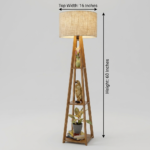 AS arts and  handicraft LumiNest Luxury Wooden Floor Lamp with 3-Tier Display Shelves - Image 7