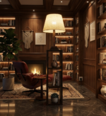 AS Arts And Handicraft Luxury Wooden Floor Lamp with Built-in Display Shelf for Living Room, Bedroom & Home Décor - Image 4