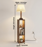 AS Arts And Handicraft Luxury Wooden Floor Lamp with Built-in Display Shelf for Living Room, Bedroom & Home Décor - Image 6