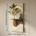 Luxury Wooden LED Wall Decor Panel with Flower Vase Holder & Decorative Display Shelf - Image 4