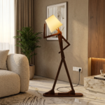 AS Arts And Handicraft Luxury Abstract Wooden Figurine Floor Lamp for Living Room, Bedroom & Modern Home Décor - Image 2