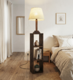 AS Arts And Handicraft Luxury Wooden Floor Lamp with Built-in Display Shelf for Living Room, Bedroom & Home Décor - Image 3
