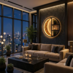 Luxury Moon Design LED Wall Shelf with Floating Display - Image 3