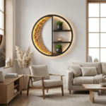 Luxury Moon Design LED Wall Shelf with Floating Display - Image 5