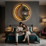 Luxury Moon Design LED Wall Shelf with Floating Display - Image 6